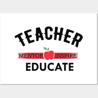 Teacher Mentor Inspire Educate Posters and Art